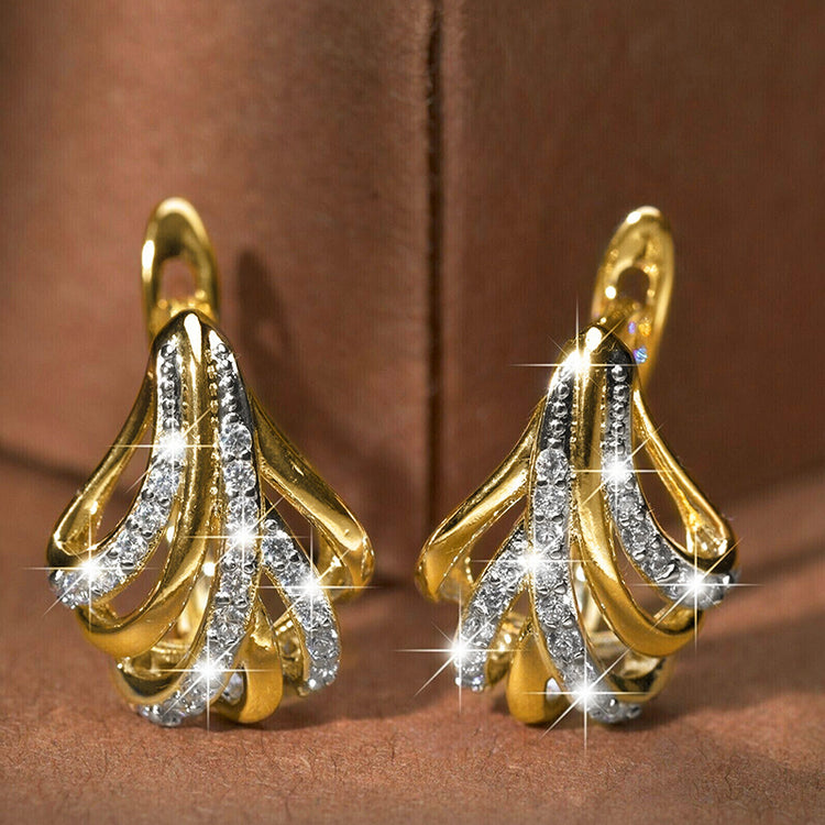 Elegant French Triangle Ginkgo Leaves Ear Clip - Swefashionstore