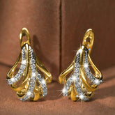 Elegant French Triangle Ginkgo Leaves Ear Clip - Swefashionstore