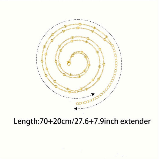 Personalized Fashion Waist Chain Double-layer Simplicity Round Beads Chain