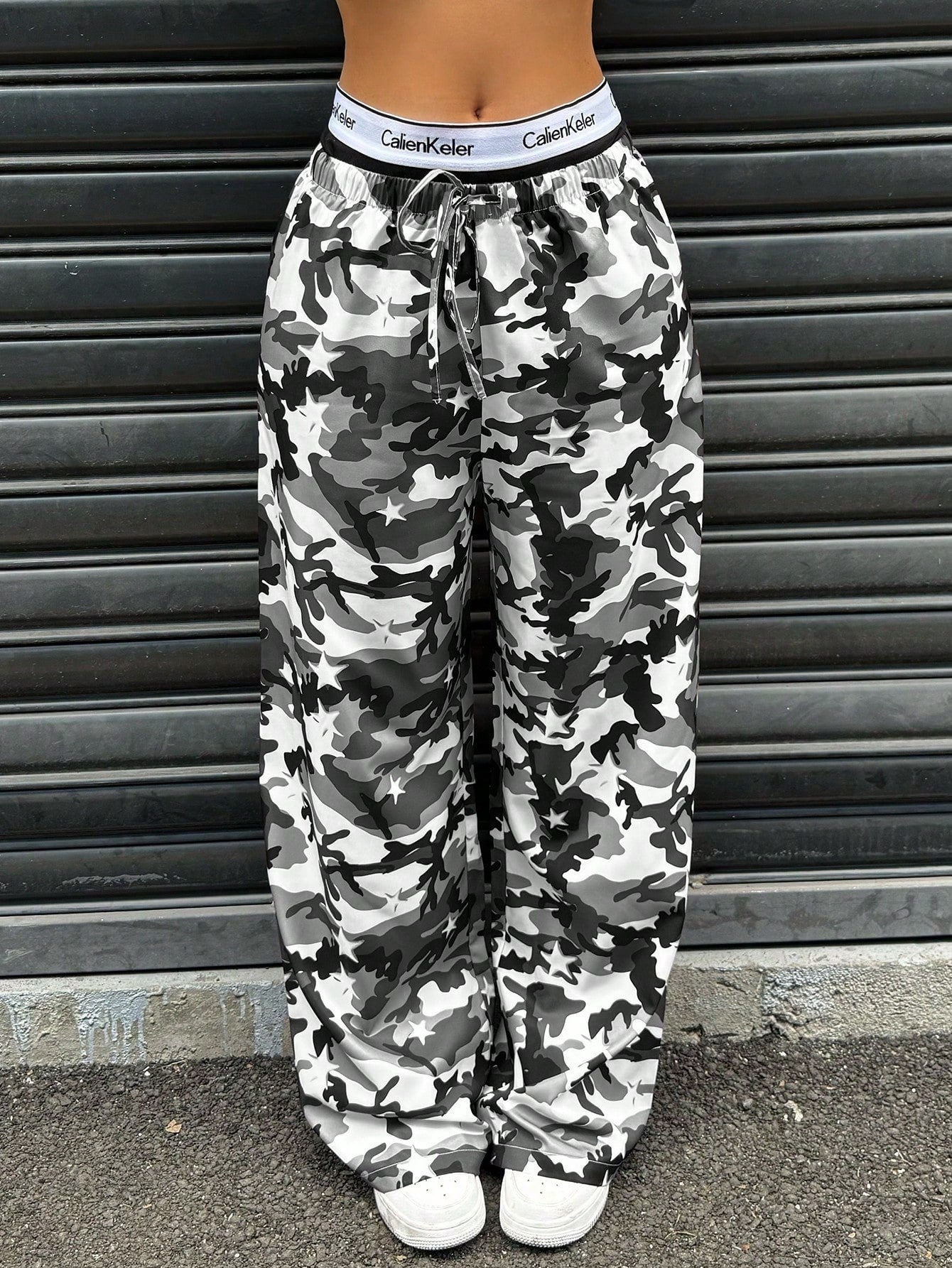 Camouflage Fashionable Slim High Waist Straight Trousers - Swefashionstore