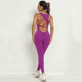 Yoga Jumpsuit with V-shaped Back Design Sleeveless for Ultimate Comfort and Flexibility - Swefashionstore
