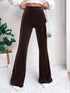 High Waist Lamp Wick Corduroy Bell-bottom Pants Wide Leg Women - Swefashionstore