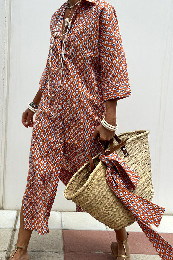 Striped Shirt Dress With Belt Fashion Half-sleeved For Women - Swefashionstore