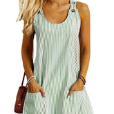 Summer Fashion U-Neck Sleeveless Casual Straight Slimming Mini Dress - Swefashionstore