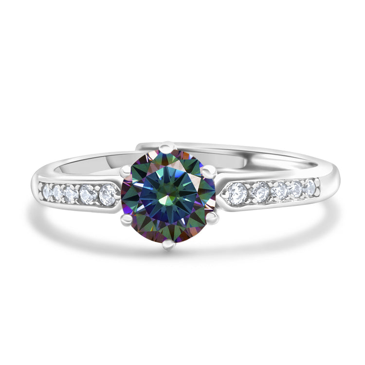 S925 Sterling Silver Moissanite Luxury Four-claw Couple Ring - Swefashionstore