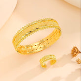 2pcs Vintage Gold Plated Bracelet Vacuum Electroplating - Swefashionstore