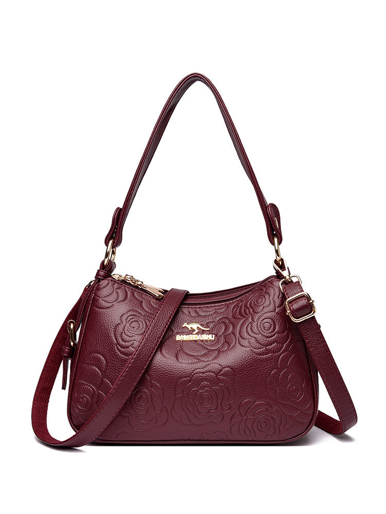 Soft Leather Textured Ethnic Style Simple Versatile Large Capacity Shoulder Messenger Bag - Swefashionstore