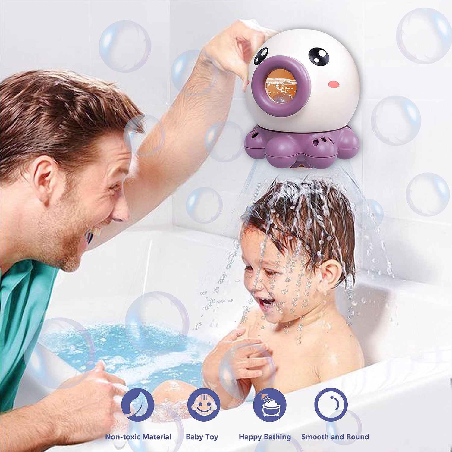 OCTOPUS Fountain Bath Toy Water JET Rotating Shower Bathroom Toy - Swefashionstore