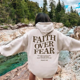 Faith Over Fear Christian Hoodie - Inspirational Hoodie for Daily Motivation - Swefashionstore