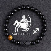 Twelve Constellation Black Glass Tiger-eye Bracelet - Swefashionstore