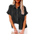 Summer Lapel Short Sleeve Shirt With Pockets - Swefashionstore