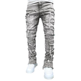 Long Tight Fit Stacked Jeans For Mens Clothing - Swefashionstore