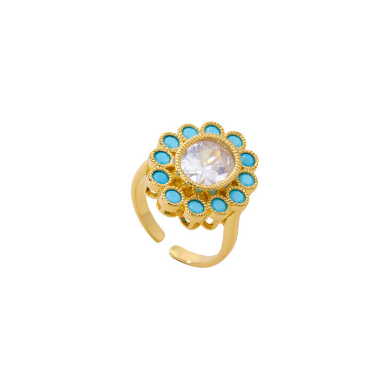 Retro Affordable Luxury Elegant Turquoise High-grade All-match Small Ring - Swefashionstore