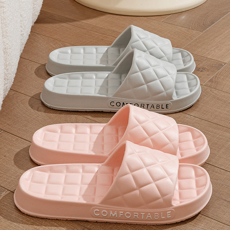 Home Slippers With Plaid Design - Swefashionstore