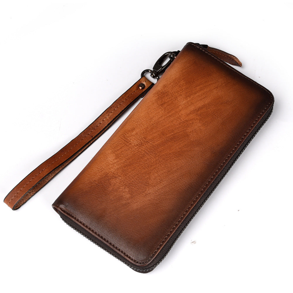 Europäische und amerikanische Clutch aus Leder mit mehreren Kartenfächern