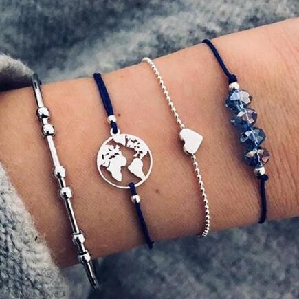BESTSELLER PERLENKETTE Armband SET Fußkettchen