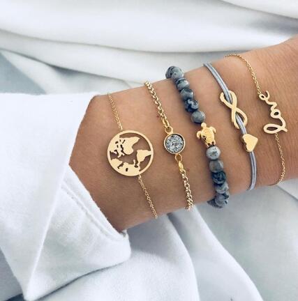 BESTSELLER PERLENKETTE Armband SET Fußkettchen