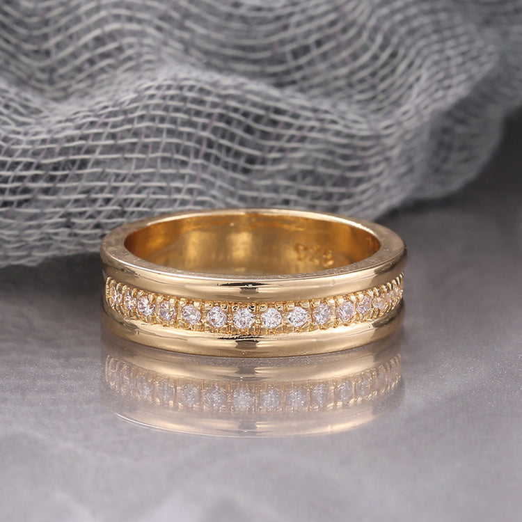 Simple Golden Sliver Rhinestones Ring - Swefashionstore
