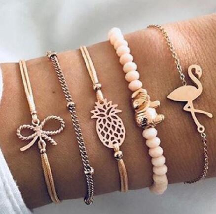 BESTSELLER PERLENKETTE Armband SET Fußkettchen