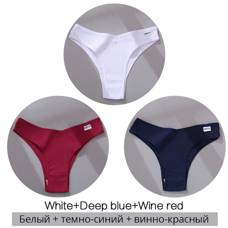 Bestseller 3Pcs Women Cotton-Thong Underwear - Swefashionstore