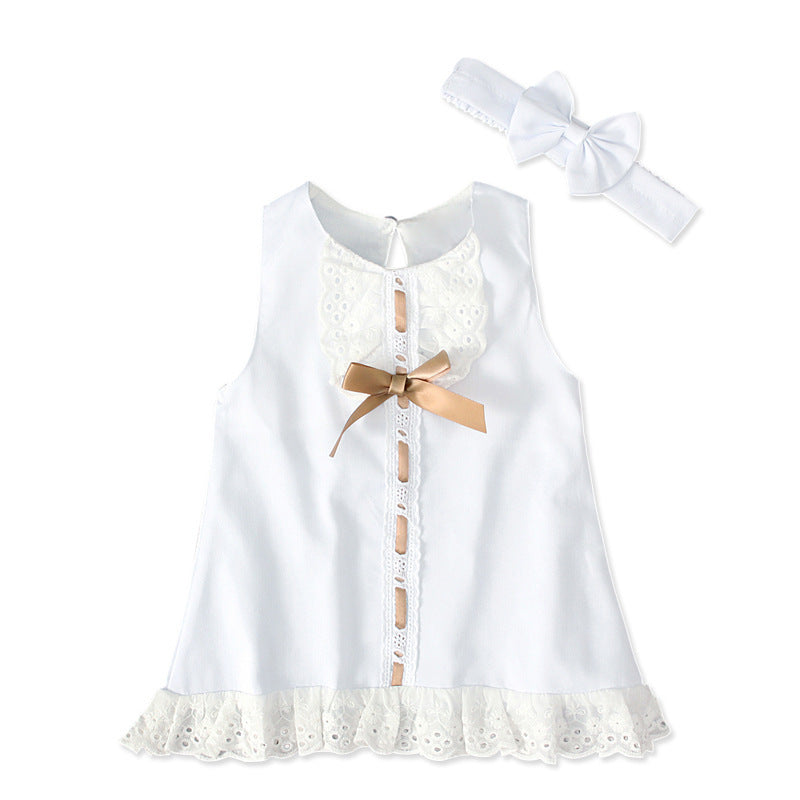 Girls baby sleeveless bow skirt - Swefashionstore