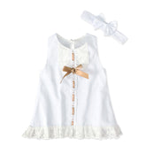 Girls baby sleeveless bow skirt - Swefashionstore