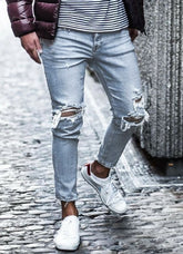 NEW Ripped SKINNY Jeans mens Streetwear - Swefashionstore