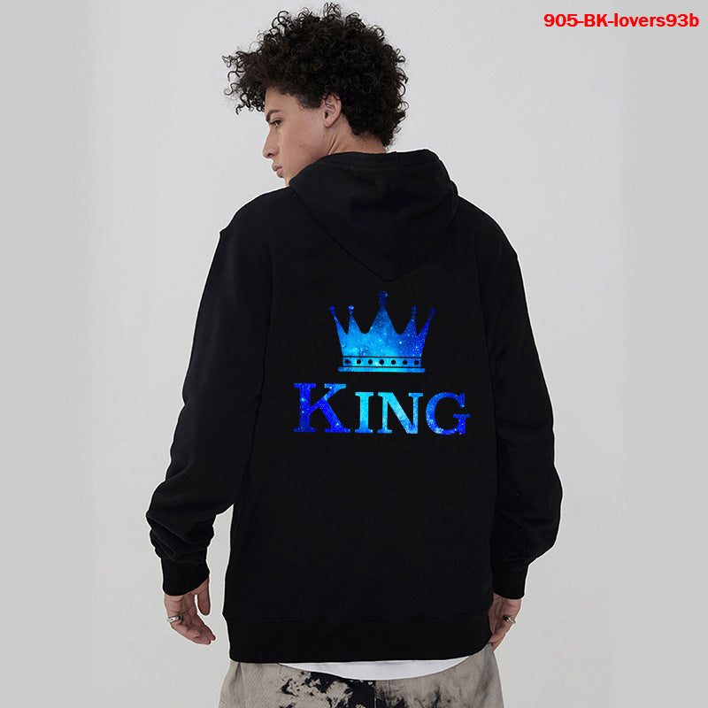 Women Hoodies King Queen Printed Sweatshirt Lovers - Swefashionstore
