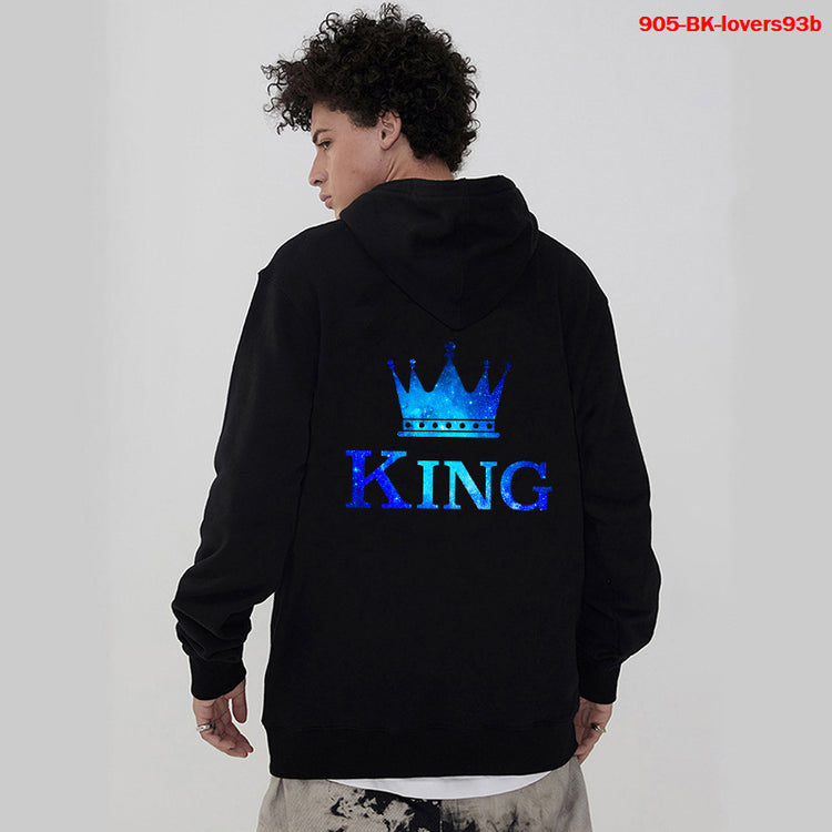 Women Hoodies King Queen Printed Sweatshirt Lovers - Swefashionstore