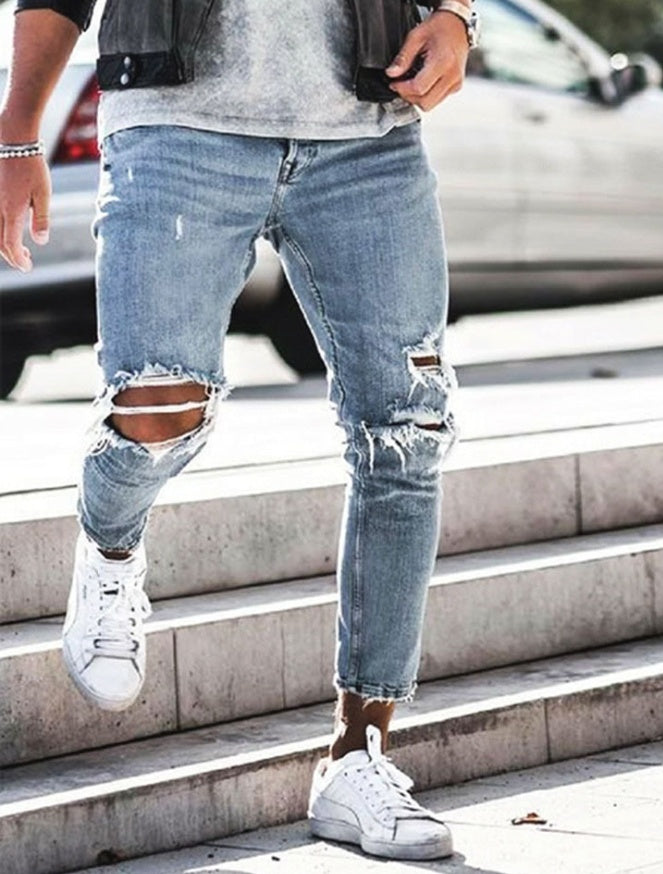 NEW Ripped SKINNY Jeans mens Streetwear - Swefashionstore