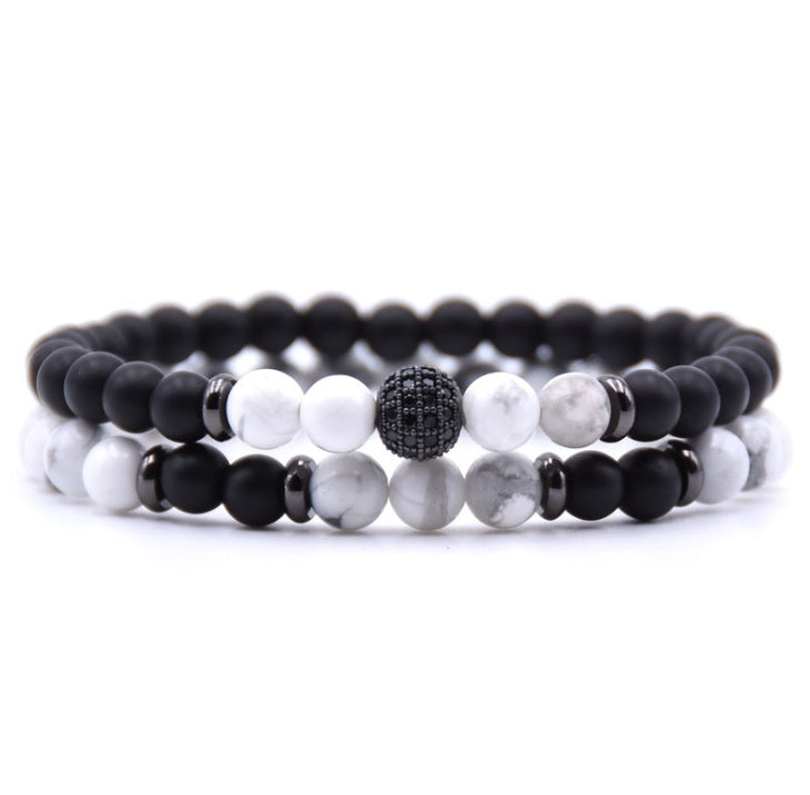 BESTSELLER ZIRKON Armband 6mm Naturstein Perlen