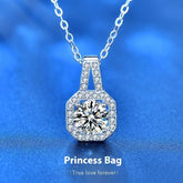 Moissanite S925 Sterling Silver Necklace For Women All-match Niche High Sense - Swefashionstore