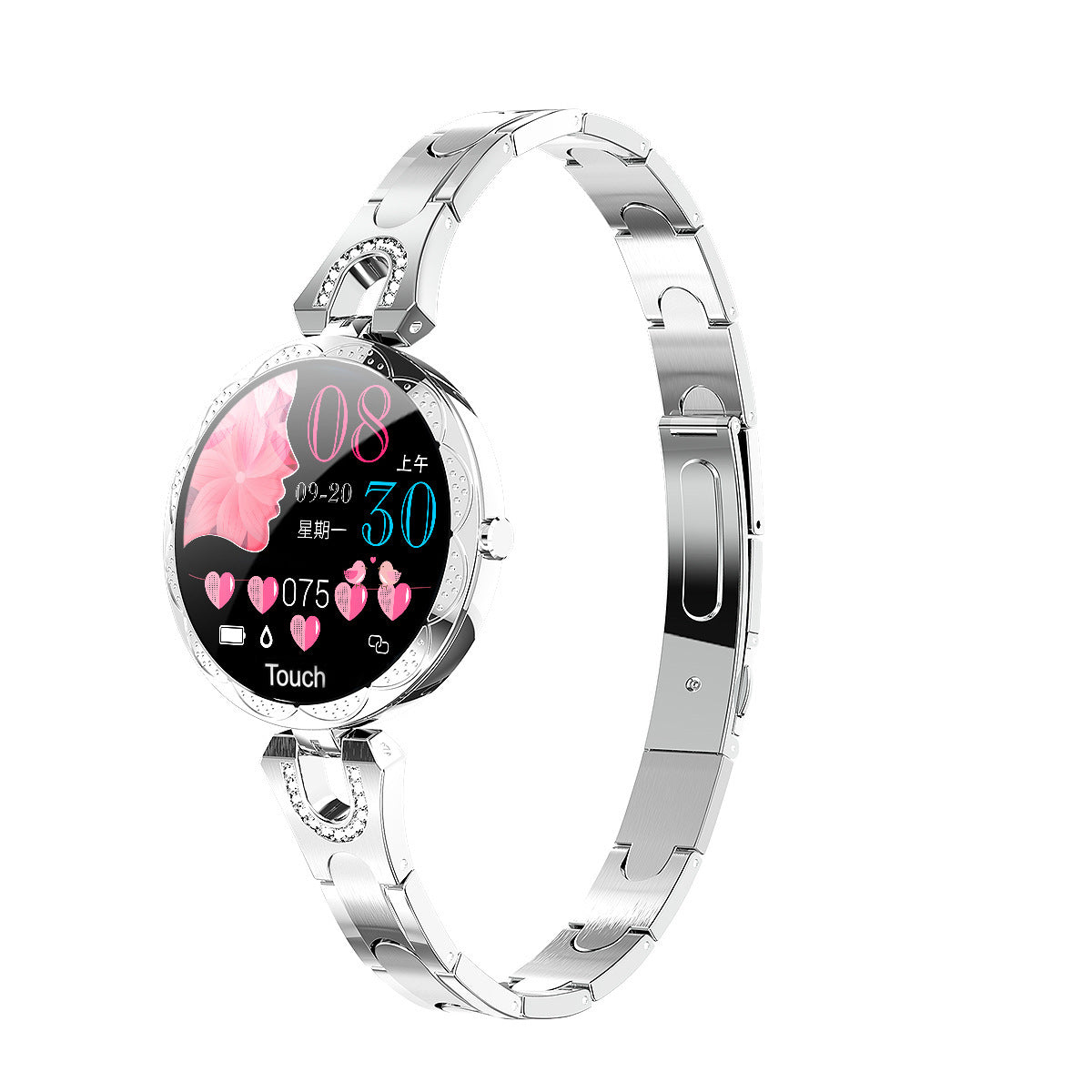 Smartwatch für Damen, wasserdicht, Herzfrequenzmesser