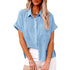 Summer Lapel Short Sleeve Shirt With Pockets - Swefashionstore
