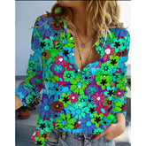 Fashion Casual Shirt Digital Printing Lapel Long Sleeve Shirt - Swefashionstore