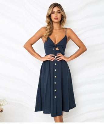 SUMMER Dresses Sleeveless BACKLESS Strap Long Close-fitting