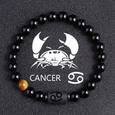 Twelve Constellation Black Glass Tiger-eye Bracelet - Swefashionstore