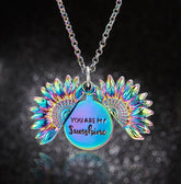 Sunflower Double Lettering Necklace - Swefashionstore