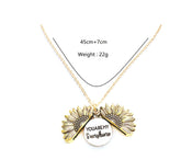 Sunflower Double Lettering Necklace - Swefashionstore