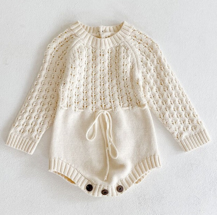 Girl Baby Knitted Hollow Waist Girdle Long Sleeves Harpy Dress Triangle - Swefashionstore