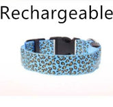 LED Dog Collar Safety Adjustable Nylon Leopard Pet Collar - Swefashionstore