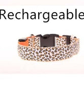 LED Dog Collar Safety Adjustable Nylon Leopard Pet Collar - Swefashionstore