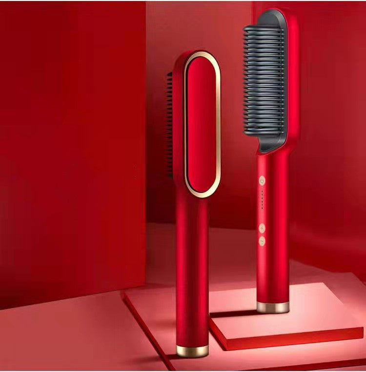Hot Electric Hair Straightener And CurlingBrush