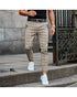 Plaid Print Pants Men&