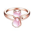 Rose Gold Plated Crystal Cute Animal Cat Ring Hibiscus Stone Crystal Diamond Ring Women Party Jewelry For Pet Lovers - Swefashionstore