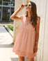 Summer V-neck Cotton Short Skirt Solid Color Dress - Swefashionstore