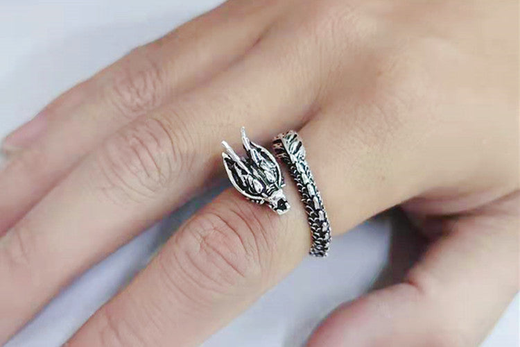 Personalized Retro Domineering Dragon Ring Ring - Swefashionstore