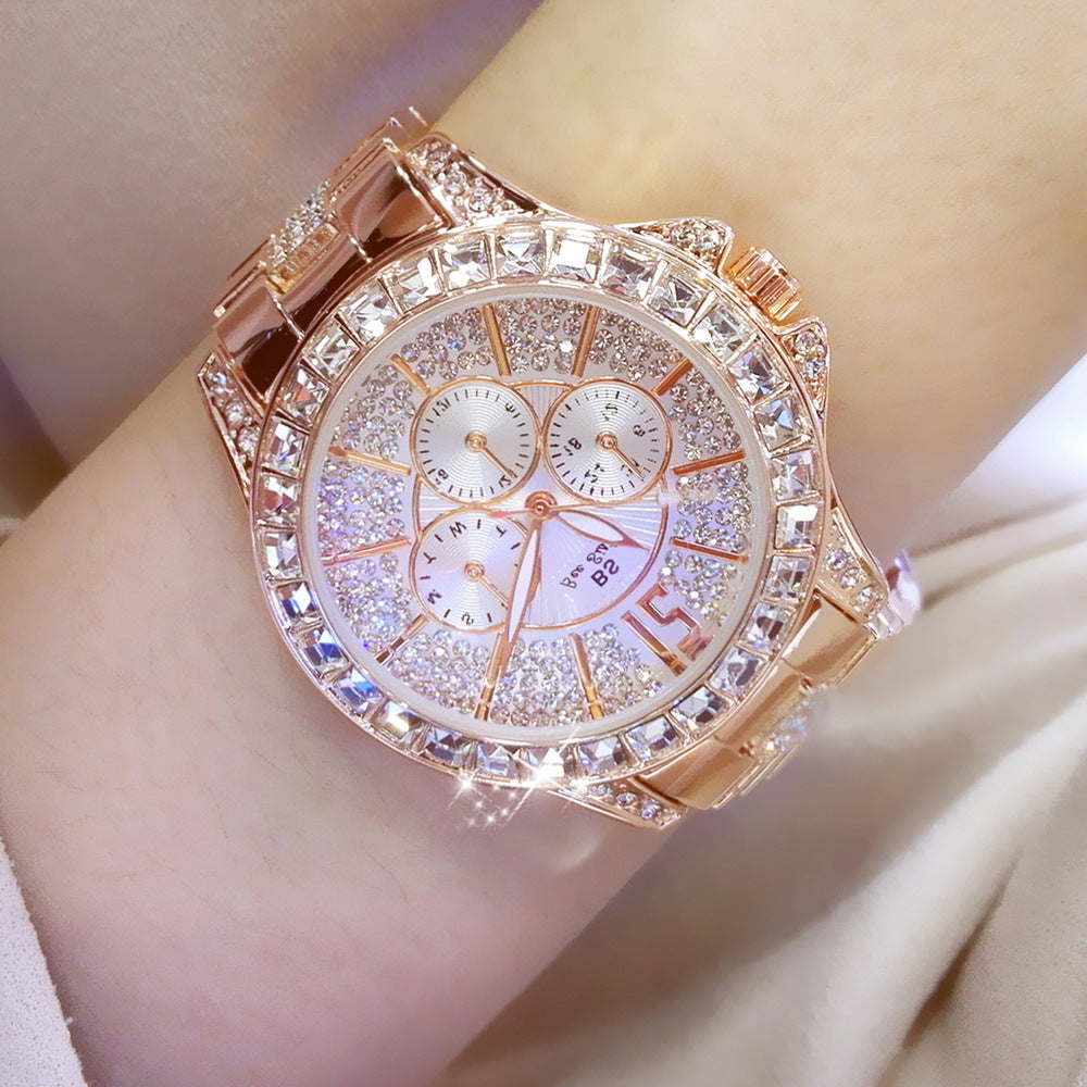 Full Diamond Steel Band Ladies Quartz Watch
