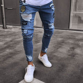 Knee hole Denim zipper feet Jeans - Swefashionstore