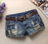 New Women Denim Shorts Mini Rivet Holes Jeans Low Waist - Swefashionstore